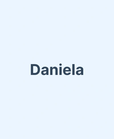 Daniela name text displayed on light blue background for Gila Ridge Dental website