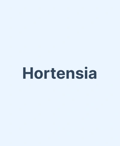 Hortensia text displayed on light blue background for Gila Ridge Dental website