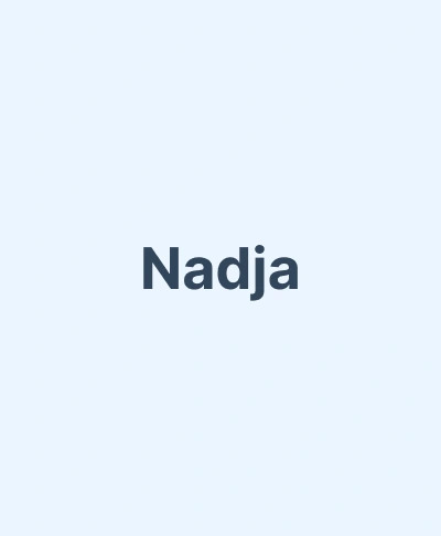 Nadja name text displayed on light blue background for Gila Ridge Dental website