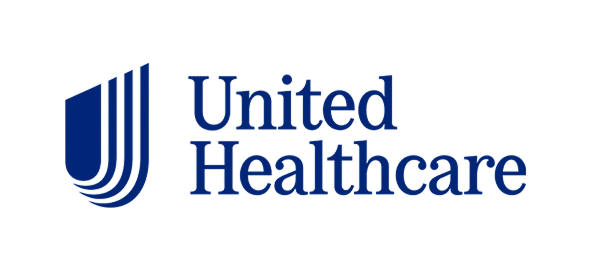 United Healthcare logo with blue stylized lines design and company name text.